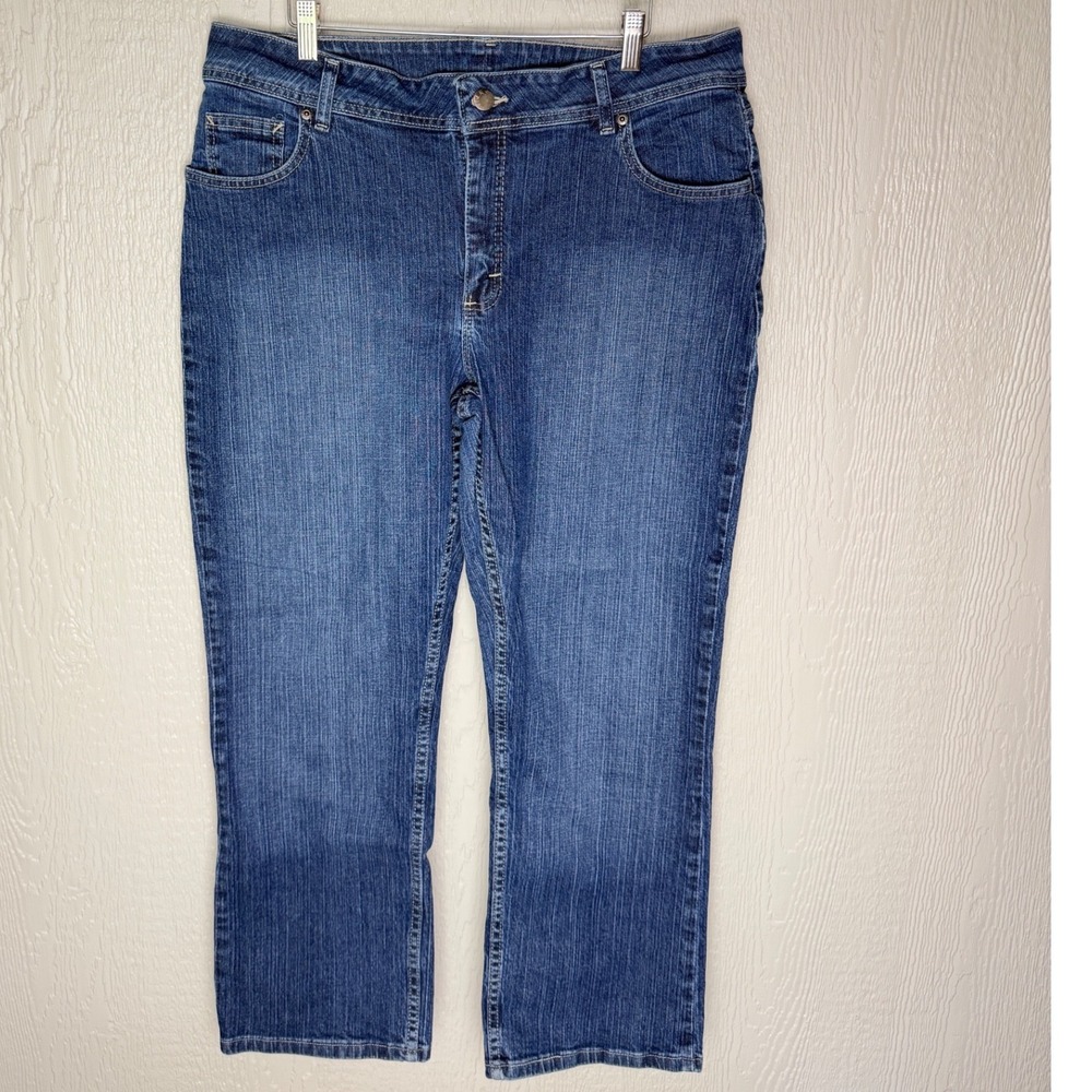 Riders by Lee Womens 18P Medium Wash Straight Leg Stretch Denim Jeans